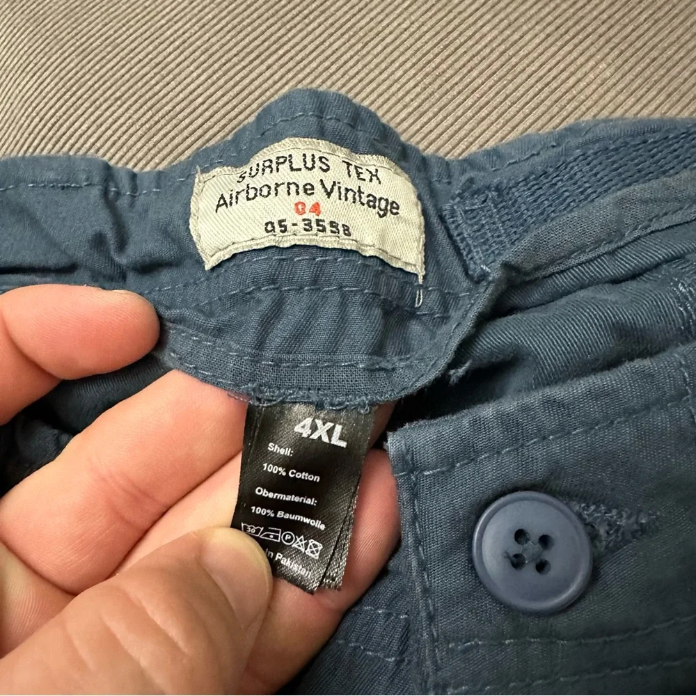 Surplus Tex Cargo Pants Mens 4XL (44x32) Navy Blue Drawstring Airborne Vtg Y2K - Picture 7 of 12